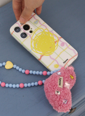 FUNCOO原创设计森林莓果爱心绒亚克力手机便携链条手腕挂链挂饰