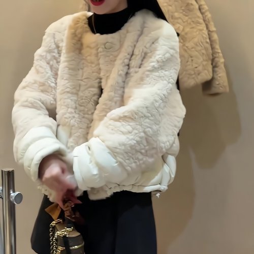 超百搭羊羔毛外套女加厚保暖