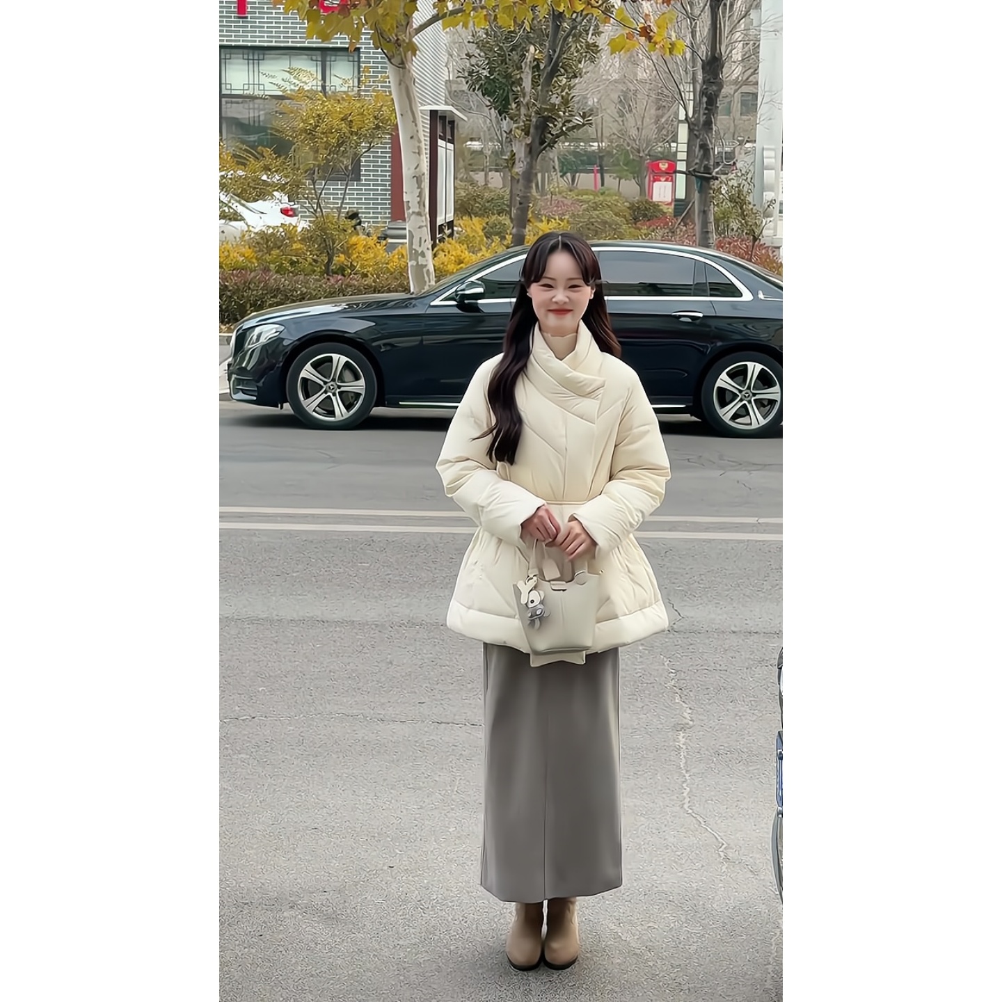 新中式风收腰羽绒服女高级感气质