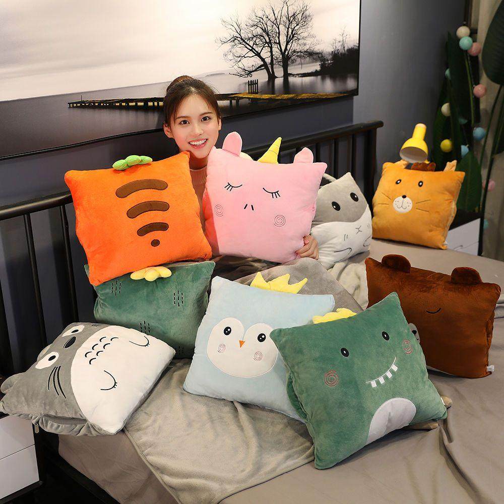 二合一毯子加厚午睡车载靠枕靠垫