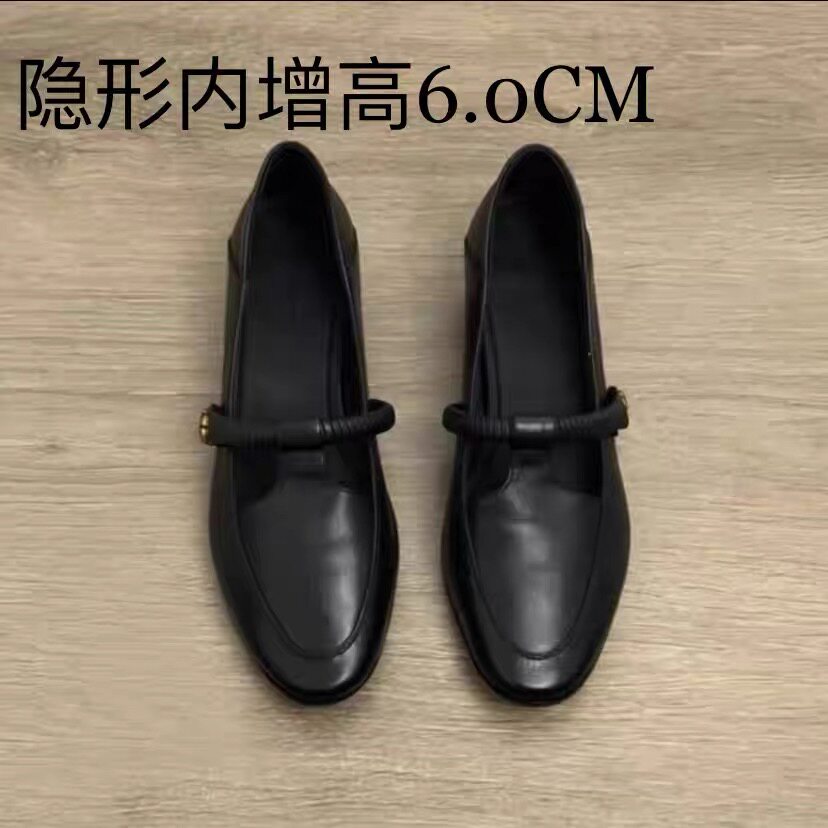超软羊皮~6cm内增高法式单鞋女2026百搭小皮鞋配裙子复古玛丽珍鞋