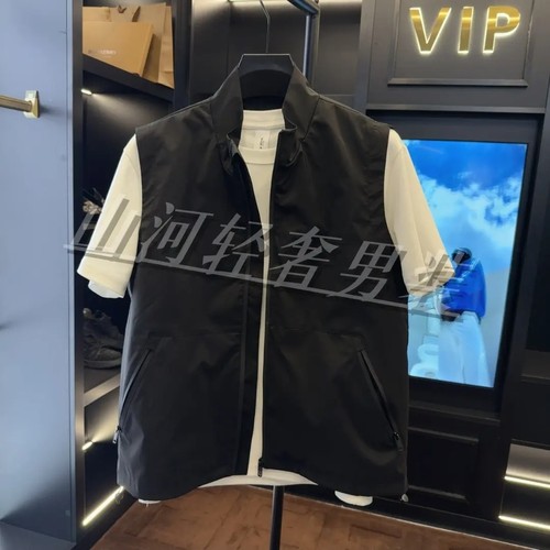 马甲拉链纯色休闲雅痞立领夹克