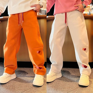 百搭宽松直筒裤 冬季 潮流时尚 男士 加绒加厚植绒贴布撞色抽绳休闲裤