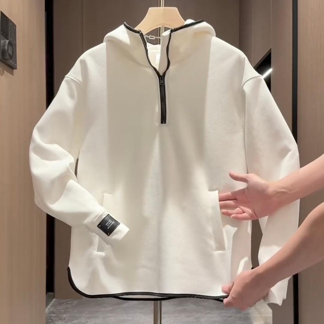 时尚简约休闲加绒男士纯色卫衣