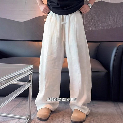 夏季薄款速干透气凉感棉麻休闲裤