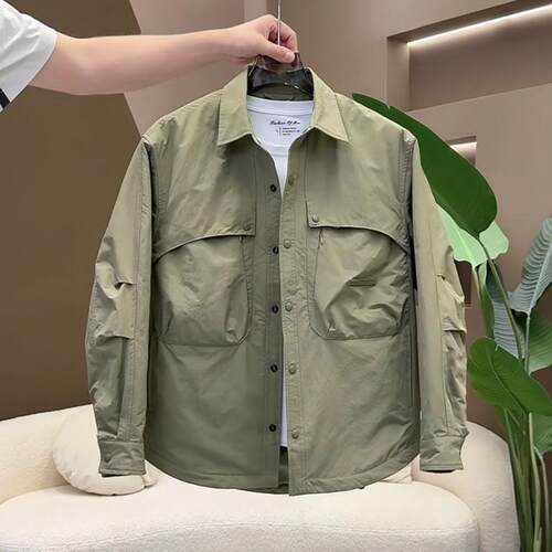 百搭纯色宽松休闲工装加棉棉服