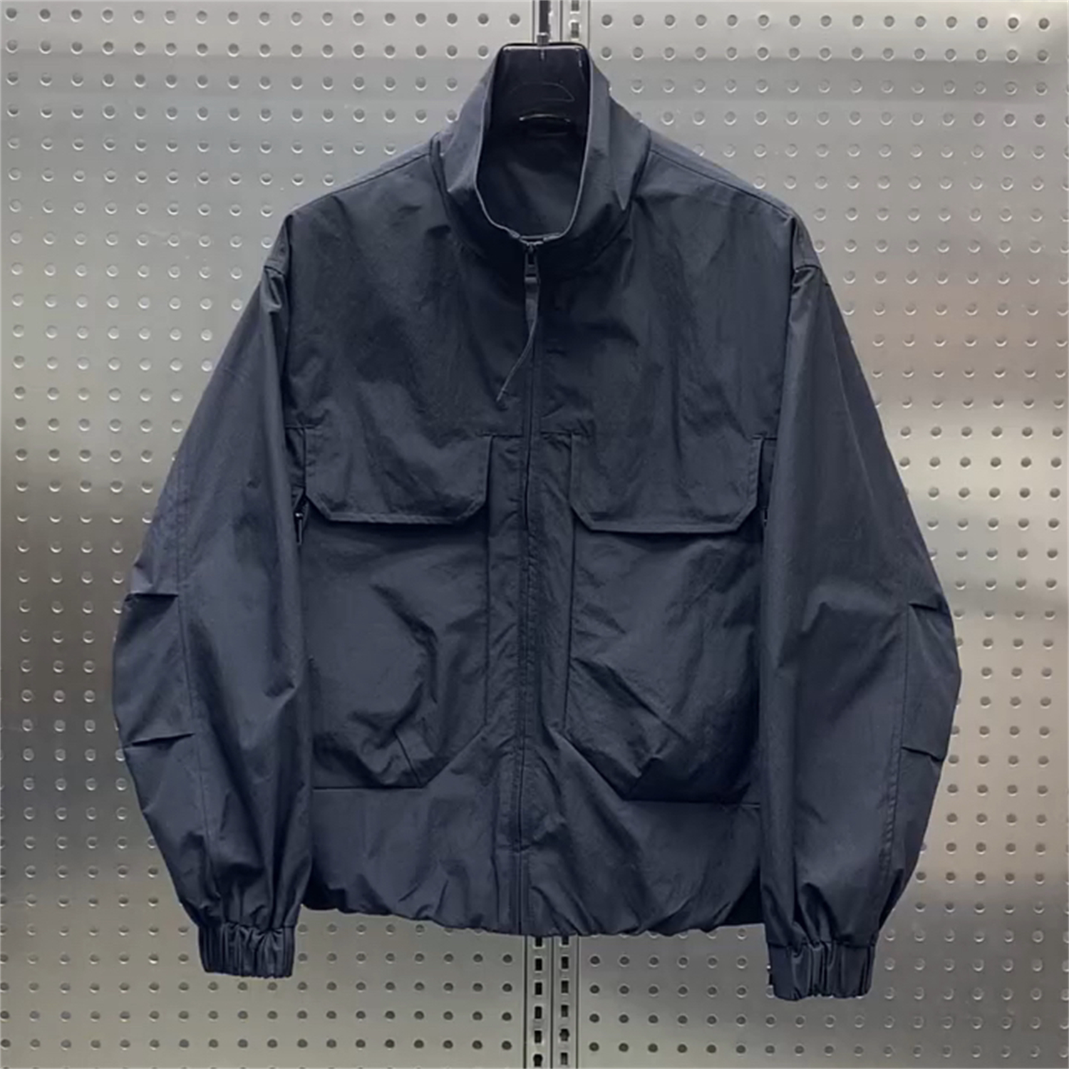 春季新款口袋工装立领夹克外套男士时尚美式复古潮流百搭短款上衣