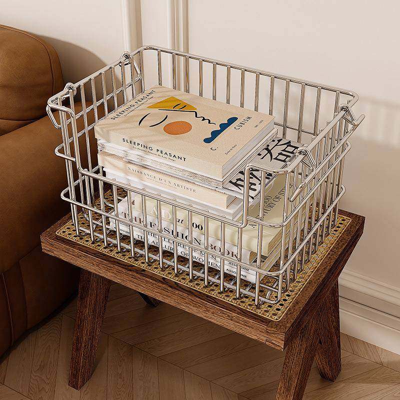 不锈钢收纳筐304浴室加厚收纳篮桌面零食蔬菜篮厨房落地置物篮,收纳整理,脏衣篮,淘宝优惠券,粉丝福利购,淘宝优惠卷