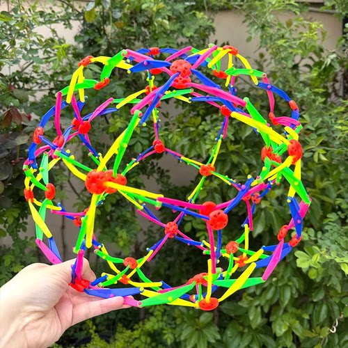 厂家批发儿童发光魔术球伸缩球手抓开花球变大变小球散花开花球