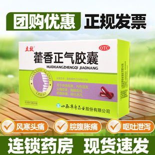 藿香正气胶囊正品官方旗舰店搭霍香正气水防暑降温药品中暑无酒精