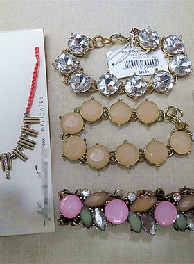 潮牌女合金人工宝石欧美孤品手链