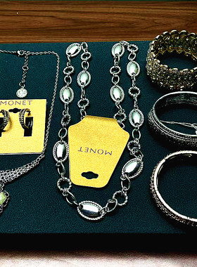 女镀金人工宝石欧美外贸项链