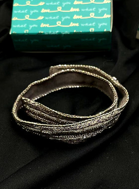 中古银色拼色多层重工手链项链