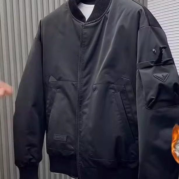 美式工装棒球服男士外套潮牌男装宽松百搭飞行员夹克男款秋冬外套