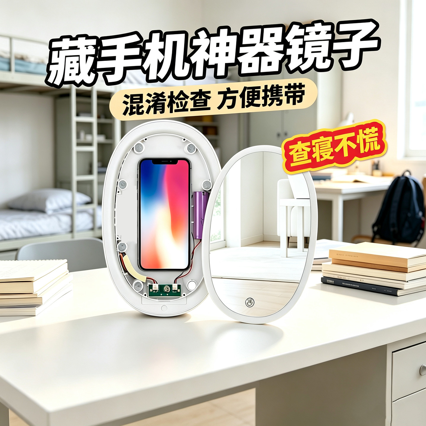 可以藏手机的镜子学校藏东西用图片