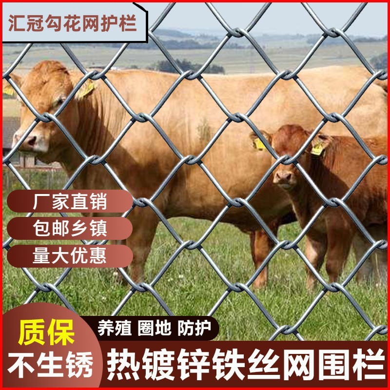 镀锌铁丝网围栏养殖羊牛猪栏网果园栅栏护栏网防护网勾花网钢丝网 五金/工具 护栏/隔离栏 原图主图