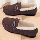 老北京布鞋女冬加绒2025新款棉鞋一脚蹬平底豆豆鞋保暖妈妈毛毛鞋