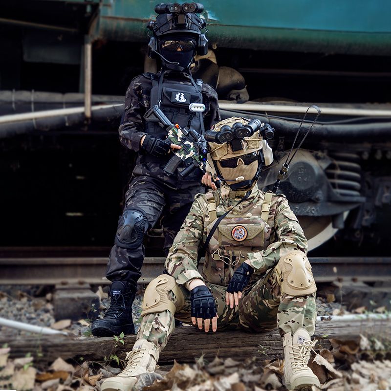 纯棉儿童迷彩服套装男女军训户外