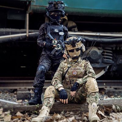 纯棉儿童迷彩服套装男女军训户外