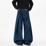 现货A412-DM536-特P48-限价88-A字双打褶阔腿牛仔裤，男装牛仔裤，电商A412