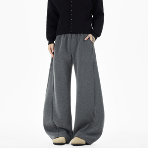 原创现货A412-DM542-特P60-限价98-400g加厚格雷灰腰头弯刀卫裤，男装休闲裤，电商A412