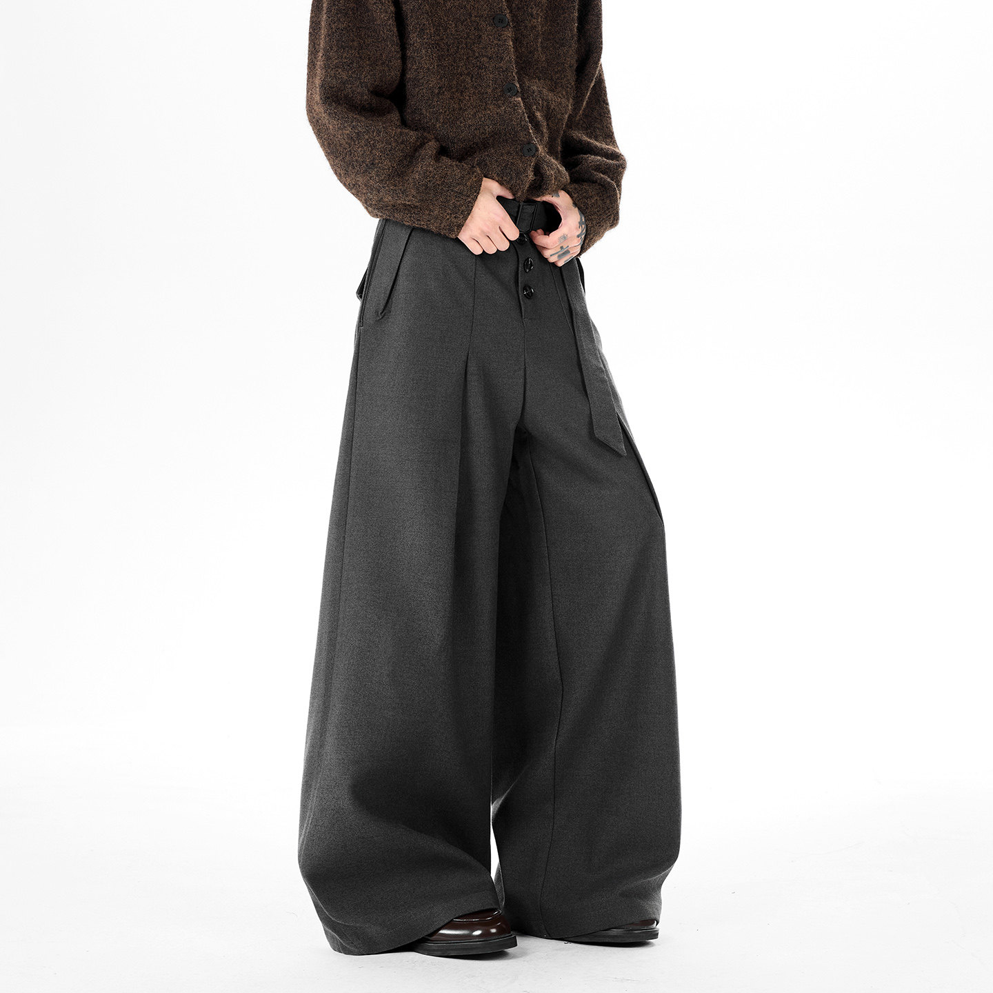 现货A412-DM550-特P51-限价98-排扣A字调节腰带西裤成份100涤纶，男装西裤，电商A412