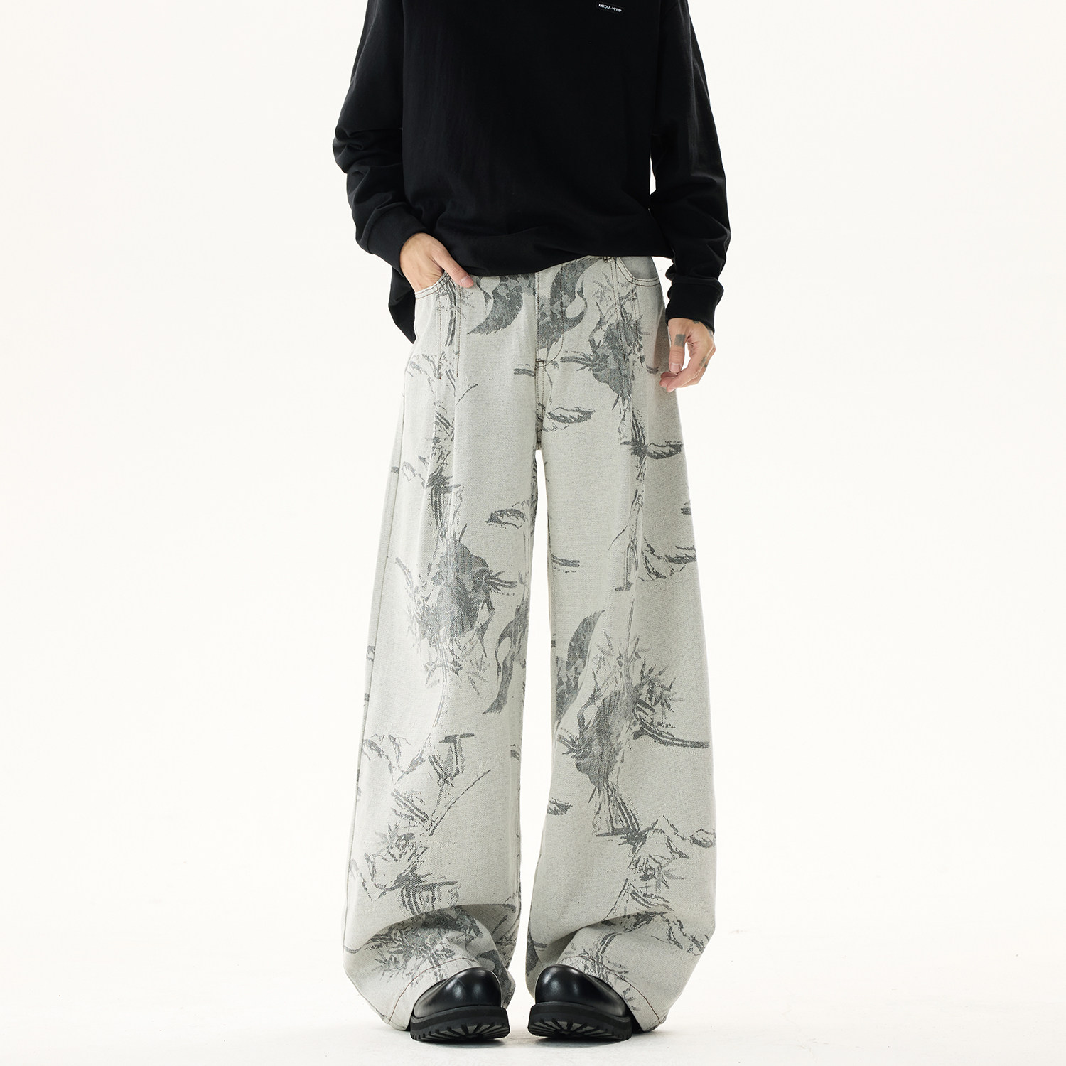 现货A412-DM443-特P52-限价88-复古提花牛仔裤，男装牛仔裤，电商A412