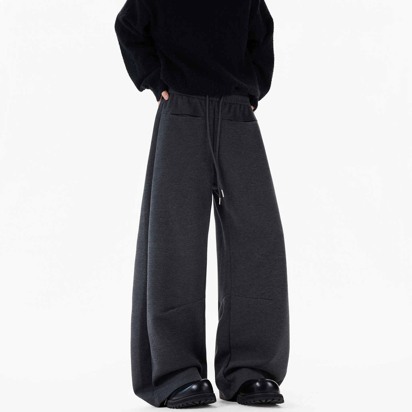 现货主推A412-DM526特P58-限98-380g真醋酸羊毛一字口袋休闲卫裤，男装休闲裤，电商A412