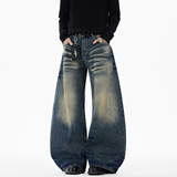 现货A412-DM540-特P59-限价108加厚原版竹节纹水洗做旧廓形牛仔裤，男装牛仔裤，电商A412