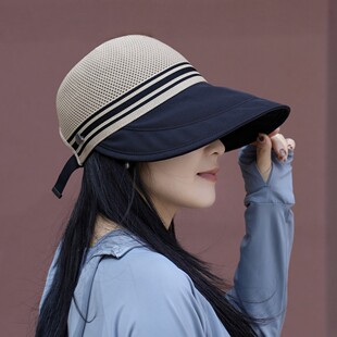 大乔DQ全顶网孔春夏大檐透气防晒帽男女士户外休闲适用露丝遮阳帽