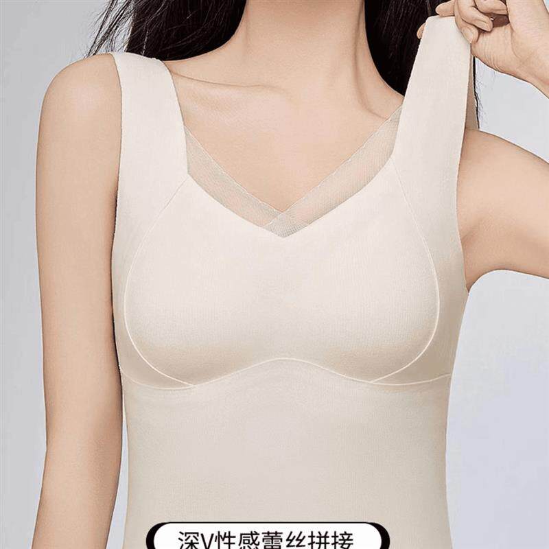 熙薇SiVi羊毛蚕丝保暖塑形美背百搭背心新款休闲女舒适打底F6774