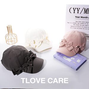 tlove精心优选6009春秋女士蝴蝶结棒球帽甜美可爱遮阳显脸小时尚