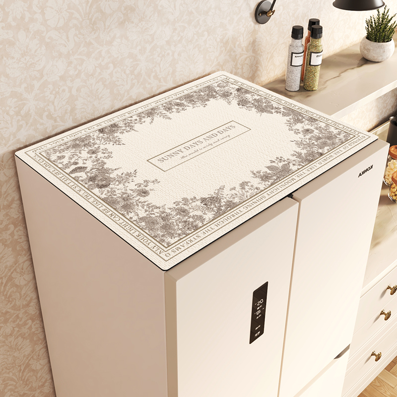 美式冰箱防尘罩盖垫单双开门冰柜顶硅藻泥遮尘盖巾家用洗衣机盖巾