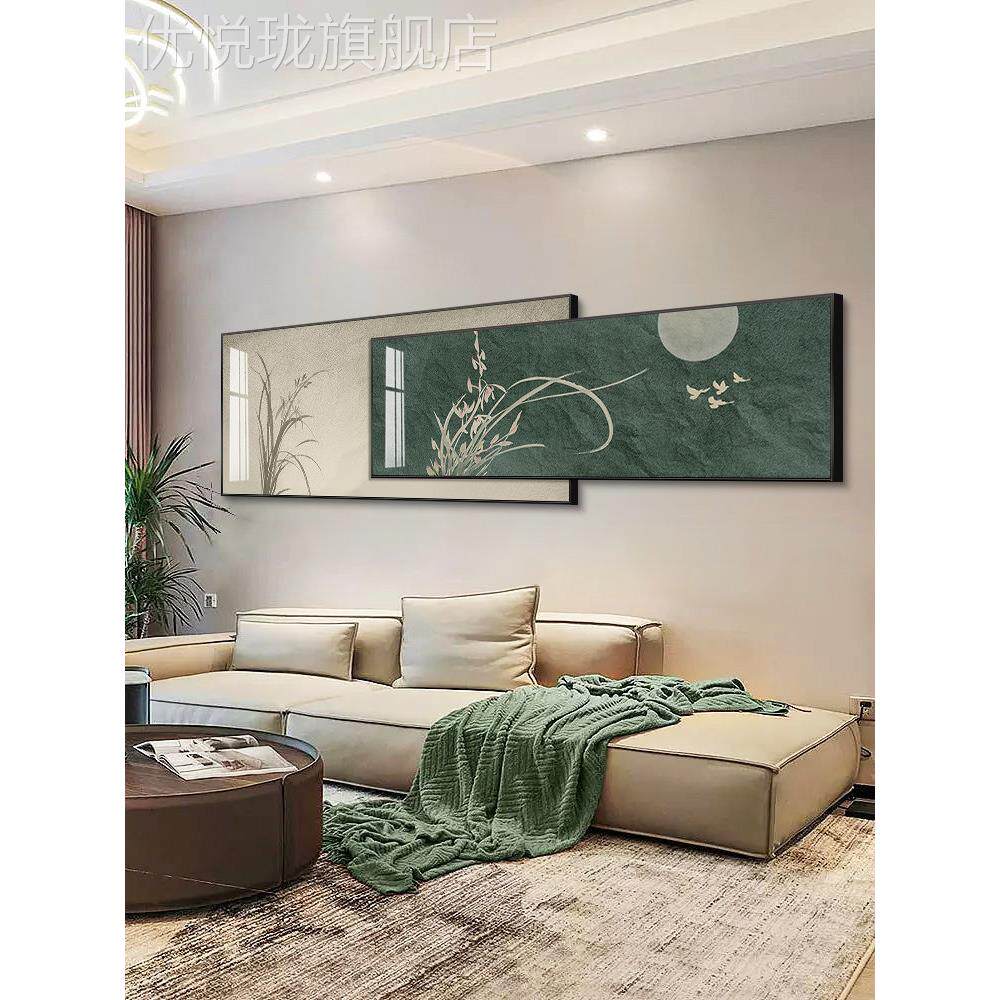 网红报平安客景厅竹装饰画现代简约沙背意墙挂画寓好新中式发叠加