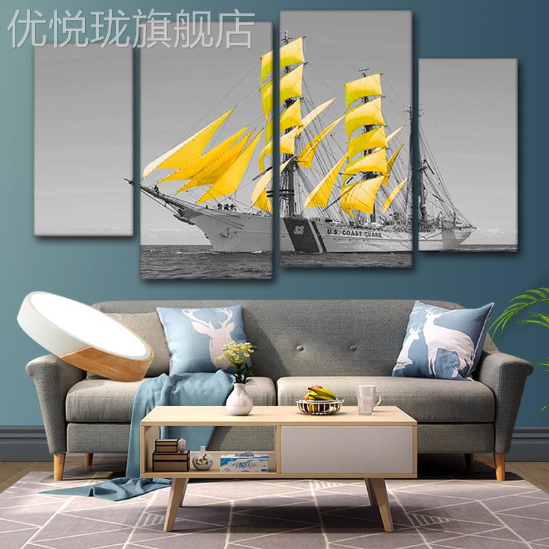 网红代简装饰画现复古工业风墙面景壁画客厅吧沙发背墙酒约挂画四图片