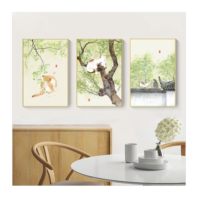 轻奢入户玄关装饰画对门客厅走廊