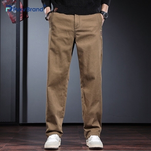 卡其色休闲裤男宽松直筒长裤春秋季美式阔腿平角伐木工装裤子男