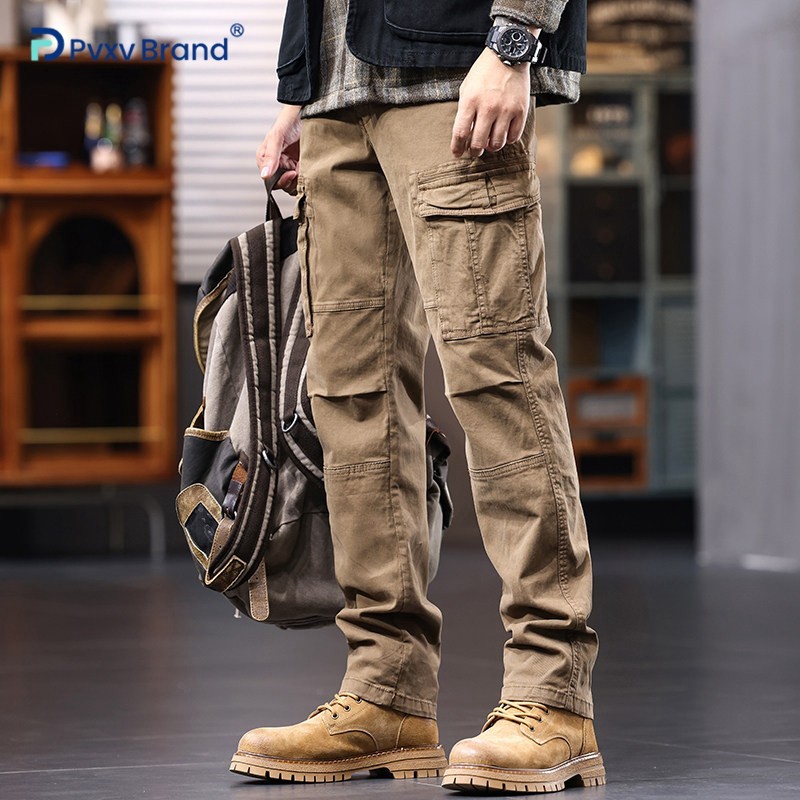 美式工装裤男士宽松直筒2026新款复古男士多口袋休闲裤子秋冬款