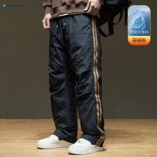工装羽绒裤男士冬季新款时尚百搭宽松大码户外保暖直筒长裤子男款