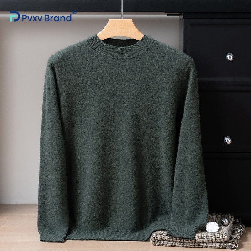 100%纯山羊绒衫单层领半高领男秋冬季新款针织打底衫保暖宽松毛衣,男装,羊绒套衫,淘宝优惠券,粉丝福利购,淘宝优惠卷