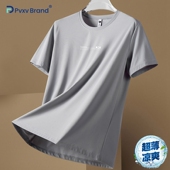 t恤男士 打底衫 夏季 圆领宽松休闲体恤速干半袖 超薄款 冰丝凉感短袖