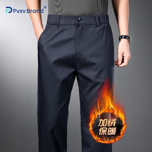 新款西装男士冬加绒休闲裤宽松