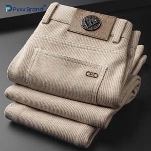 直筒加厚加绒保暖商务长裤 轻奢高级2026新款 男修身 休闲裤 男 秋冬季