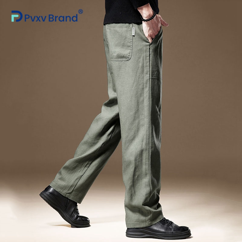 休闲裤男春秋阔腿潮牌高端棉麻直筒宽松大码美式百搭潮流长裤子男