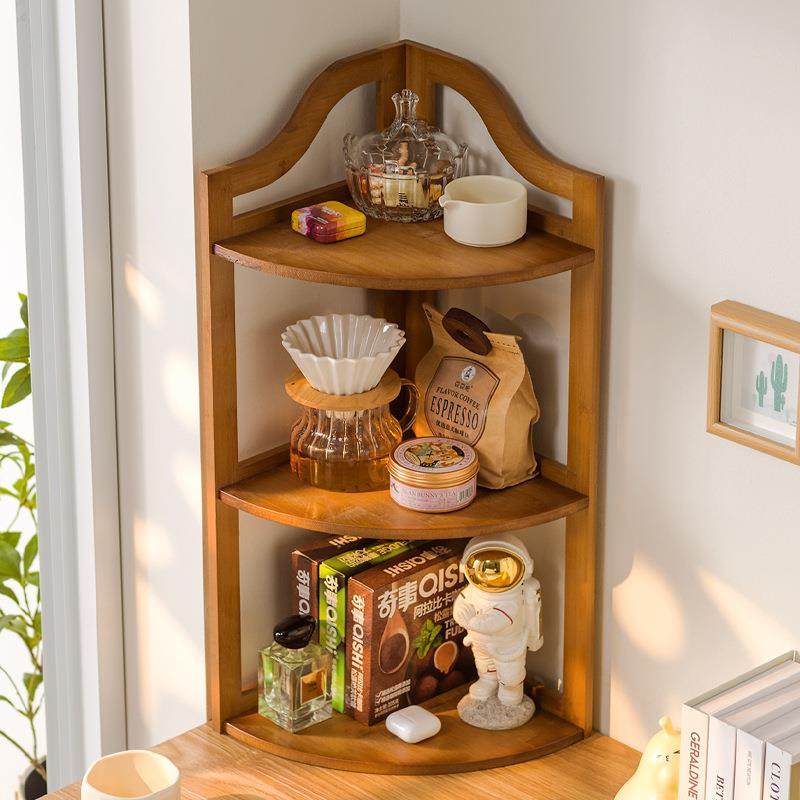 厨房调料瓶置物架实木桌面中古水杯收纳架化妆品咖啡茶具转角架子,收纳整理,书桌收纳置物架,淘宝优惠券,粉丝福利购,淘宝优惠卷