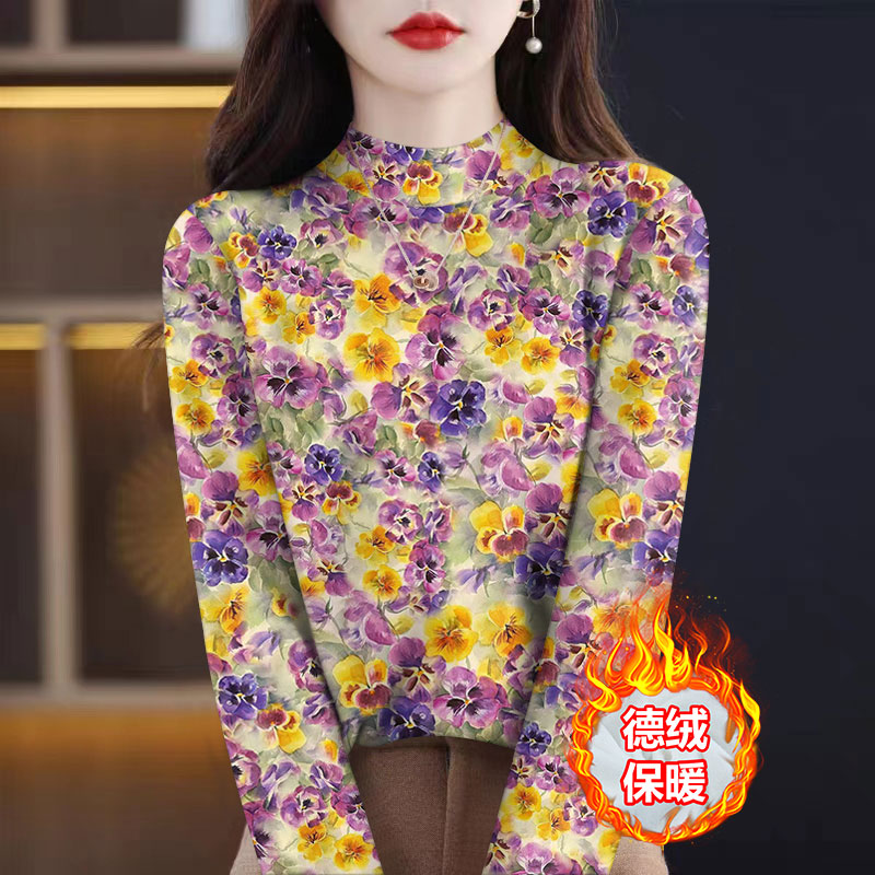 清仓捡漏~德绒打底衫女内搭2025年秋冬新款韩版T恤修身保暖上衣服