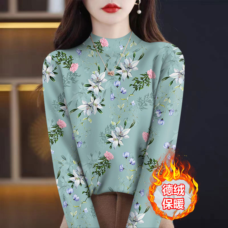广州十三行高端爆款~大码德绒打底衫内搭修身显瘦长袖t恤女上衣潮