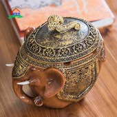 创意大号烟灰缸带盖摆 时尚 新实用家居日用品礼品大象摆件中式 个性