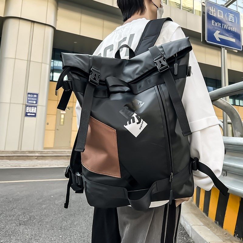 轻便防水大容量双肩包男休闲百搭撞色出差旅行包新款大学生书包女,箱包皮具/热销女包/男包,双肩背包,淘宝优惠券,粉丝福利购,淘宝优惠卷