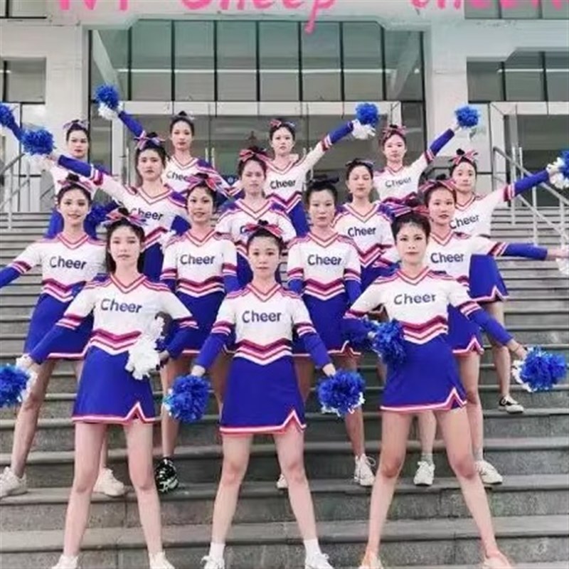 儿童啦啦队演出服小学生运动会开幕E式连体裙啦啦操服健美操表演